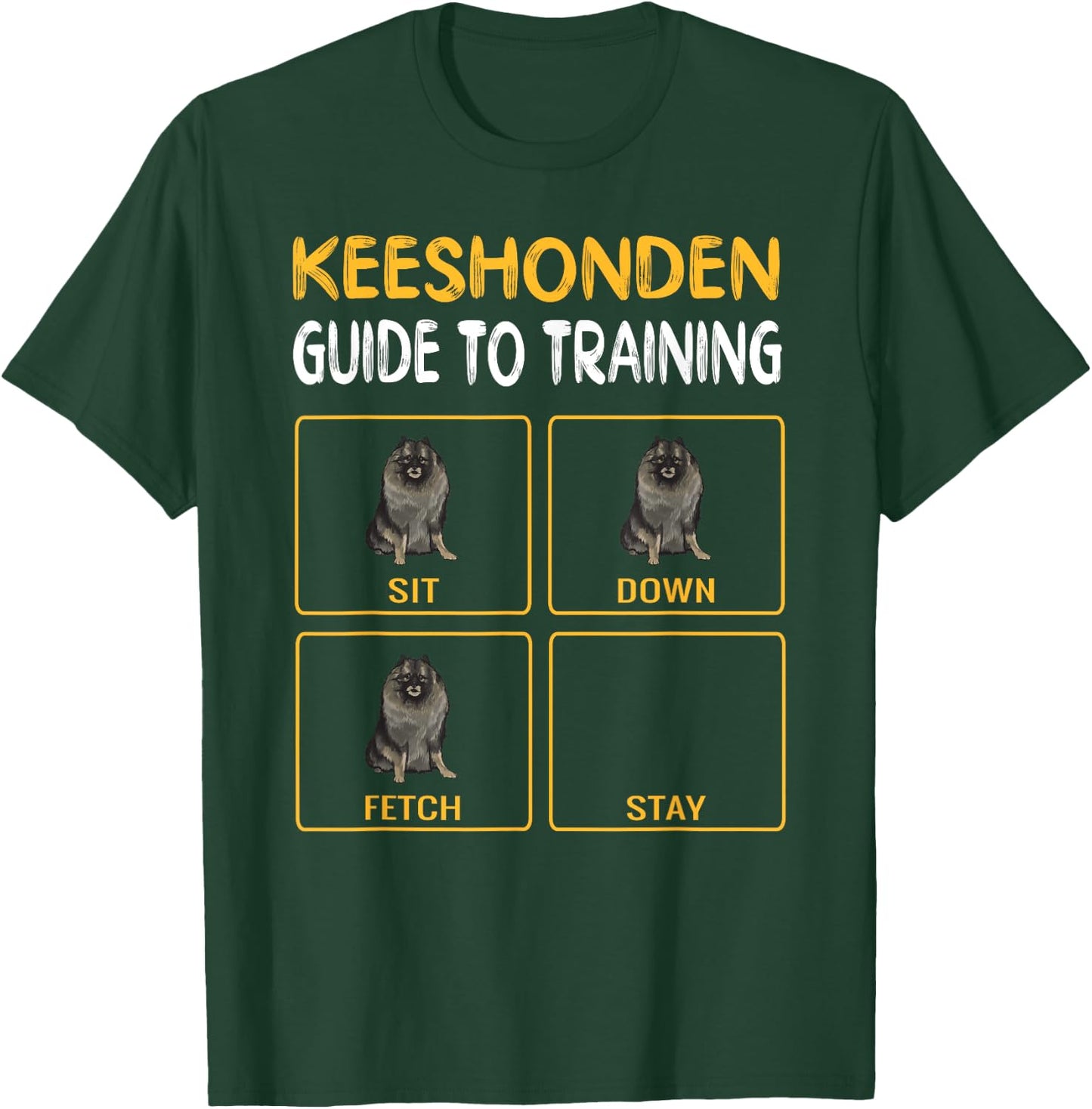Keeshond Guide Dog Training , Black, S T-Shirt - T-Shirt | Forest