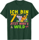 Ich Bin 7 Jetzt Wird's Wild Geburtstag Dschungel Zoo Tiere T-Shirt - T-Shirt | Forest