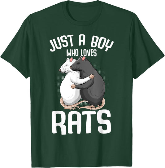 Just A Boy Who Loves Rats Kids Boys Rat Lover T-Shirt - T-Shirt | Forest