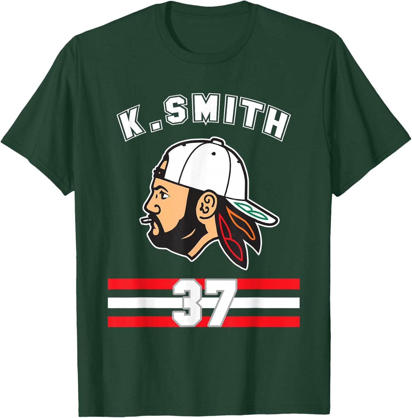 Kevin Smith VASHL Street Hockey League Jersey Team Hawks 37 T-Shirt - T-Shirt | Forest