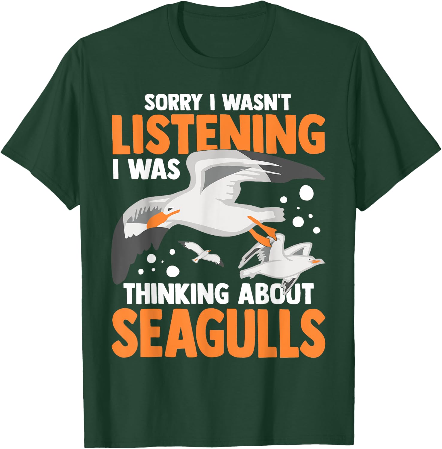 Seagull Birds Funny Animals Flying Seabird T-Shirt - T-Shirt | Forest