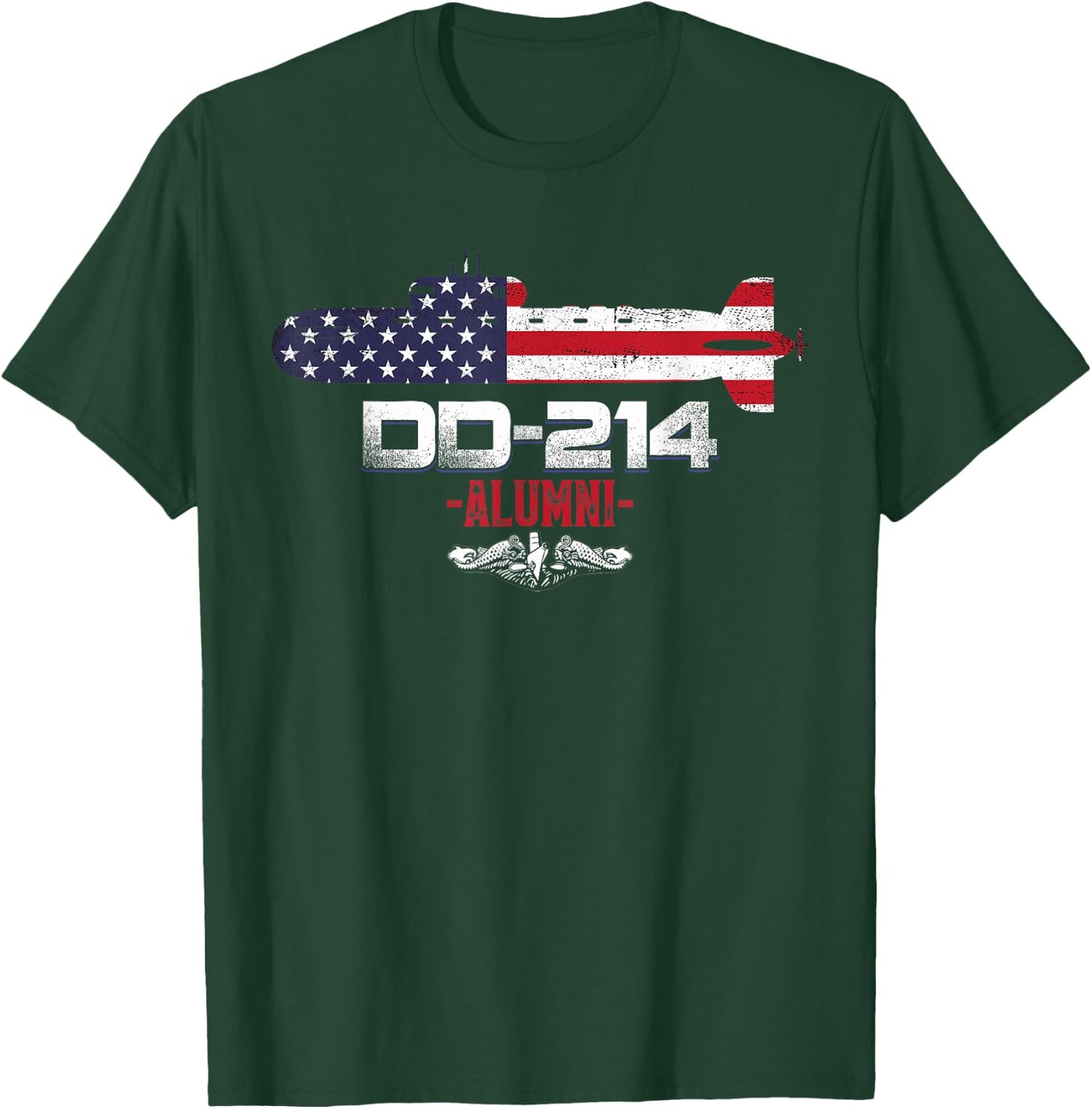 Submarine Veteran Military DD-214 Submarines Service Alumni T-Shirt - T-Shirt | Forest