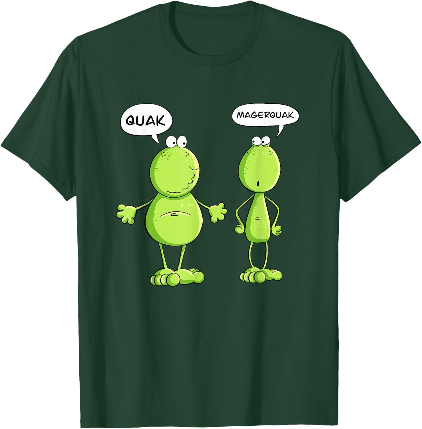 Quak and Magerquak Frog I Statement Word Game I Fun , black T-Shirt - T-Shirt | Forest