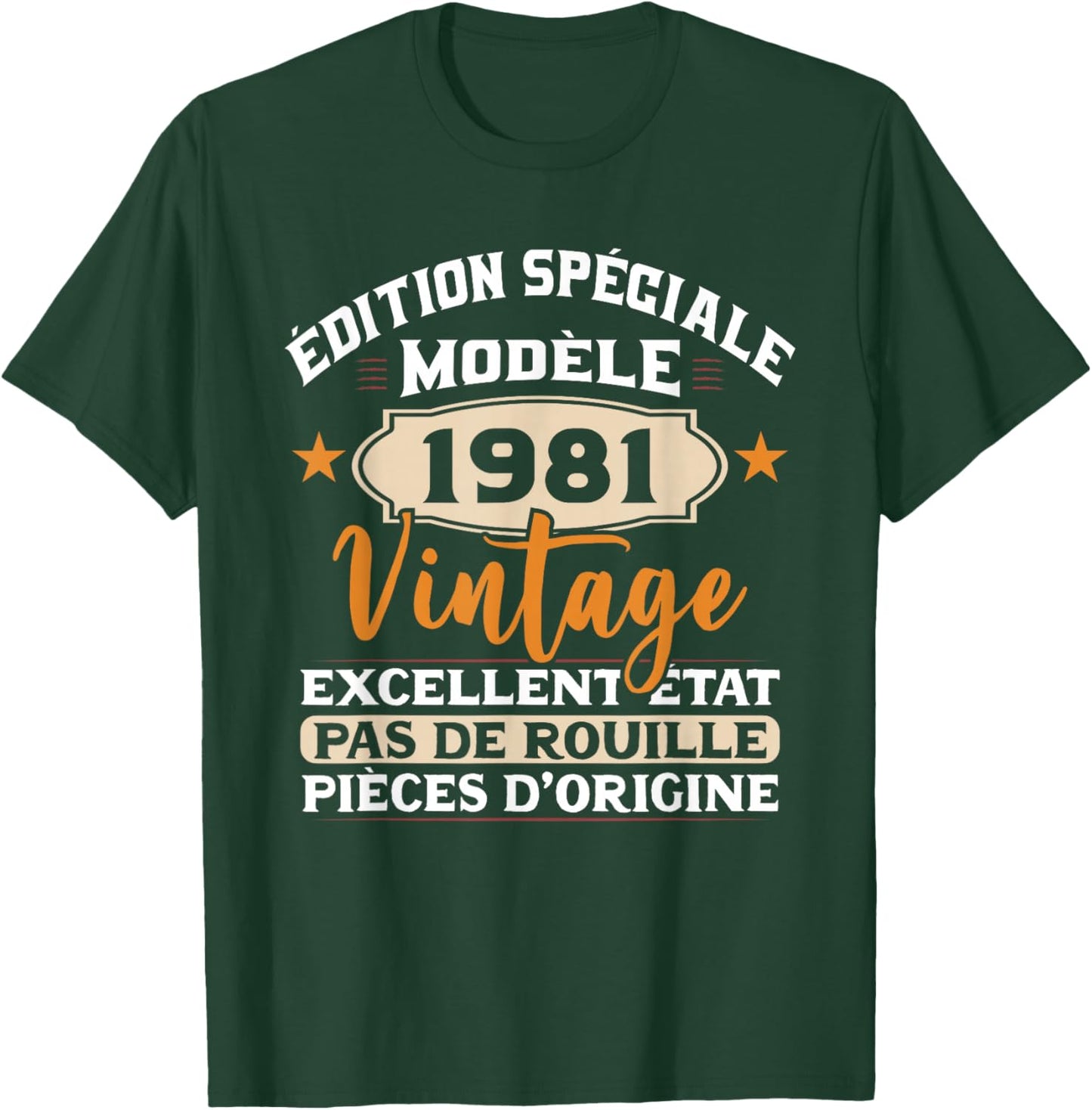 Original Gift Vintage 1981 Birthday Party 43 Years Man , Black, S T-Shirt - T-Shirt | Forest