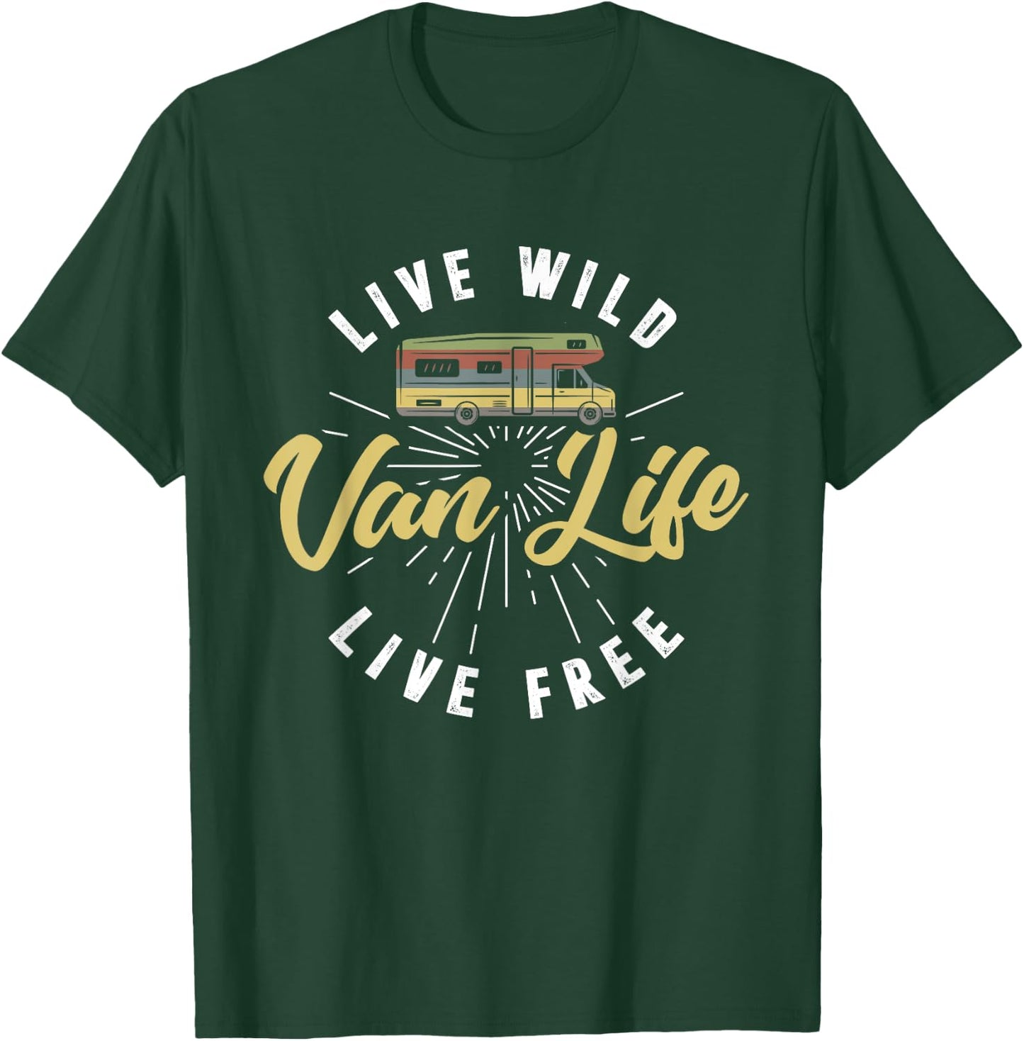 Van Life Retro Vintage Van Dwellers T-Shirt - T-Shirt | Forest
