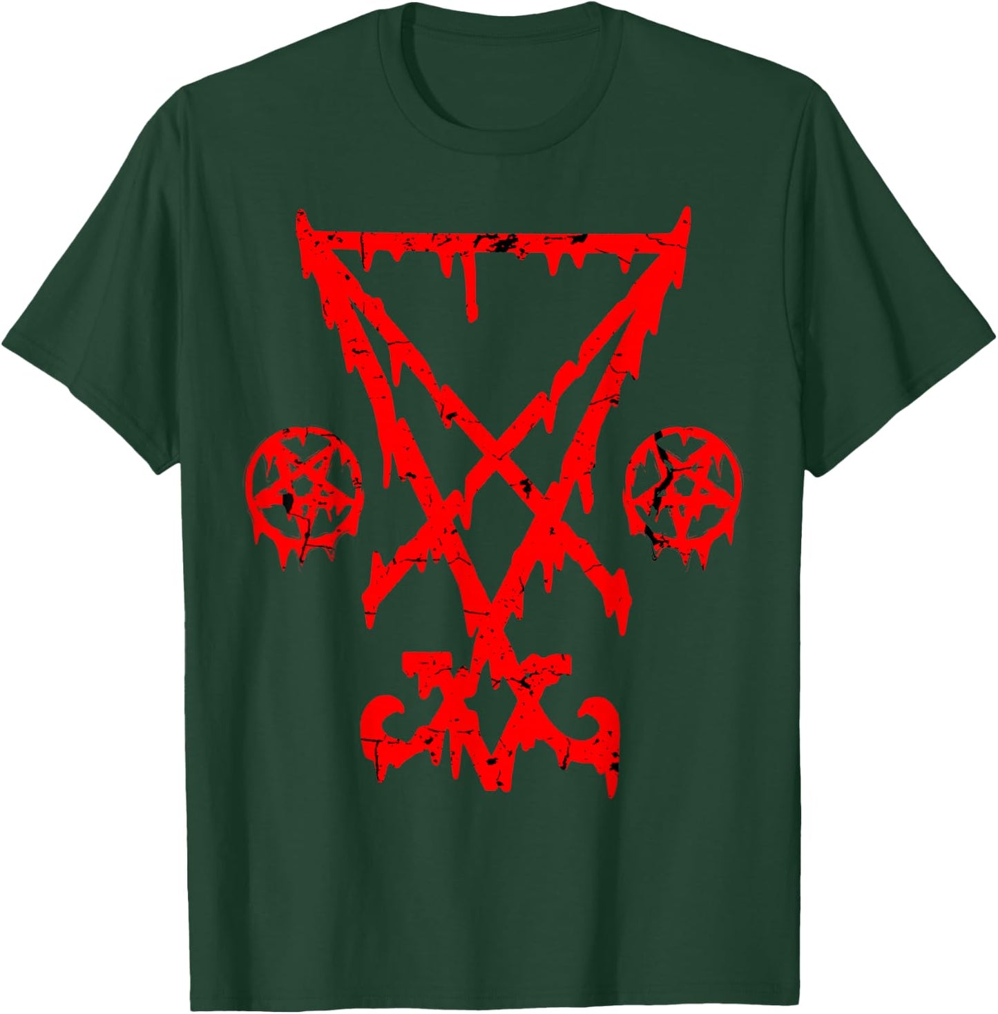 Lucifer Sigil Pentagram Devil Satanic Pentacle Gothic Satan T-Shirt - T-Shirt | Forest