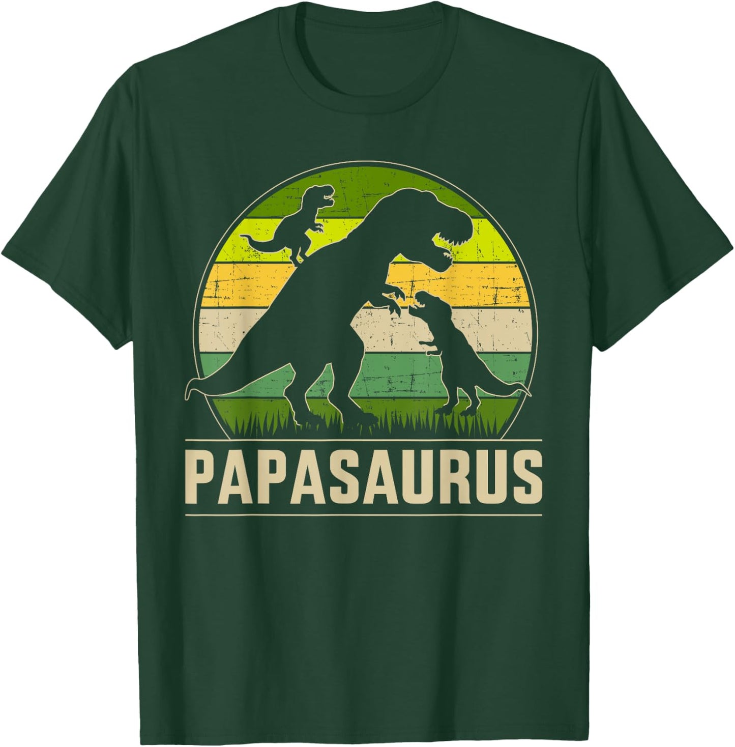 Papasaurus zwei Kinder für Papa zum Vatertag Weihnachten T-Shirt - T-Shirt | Forest