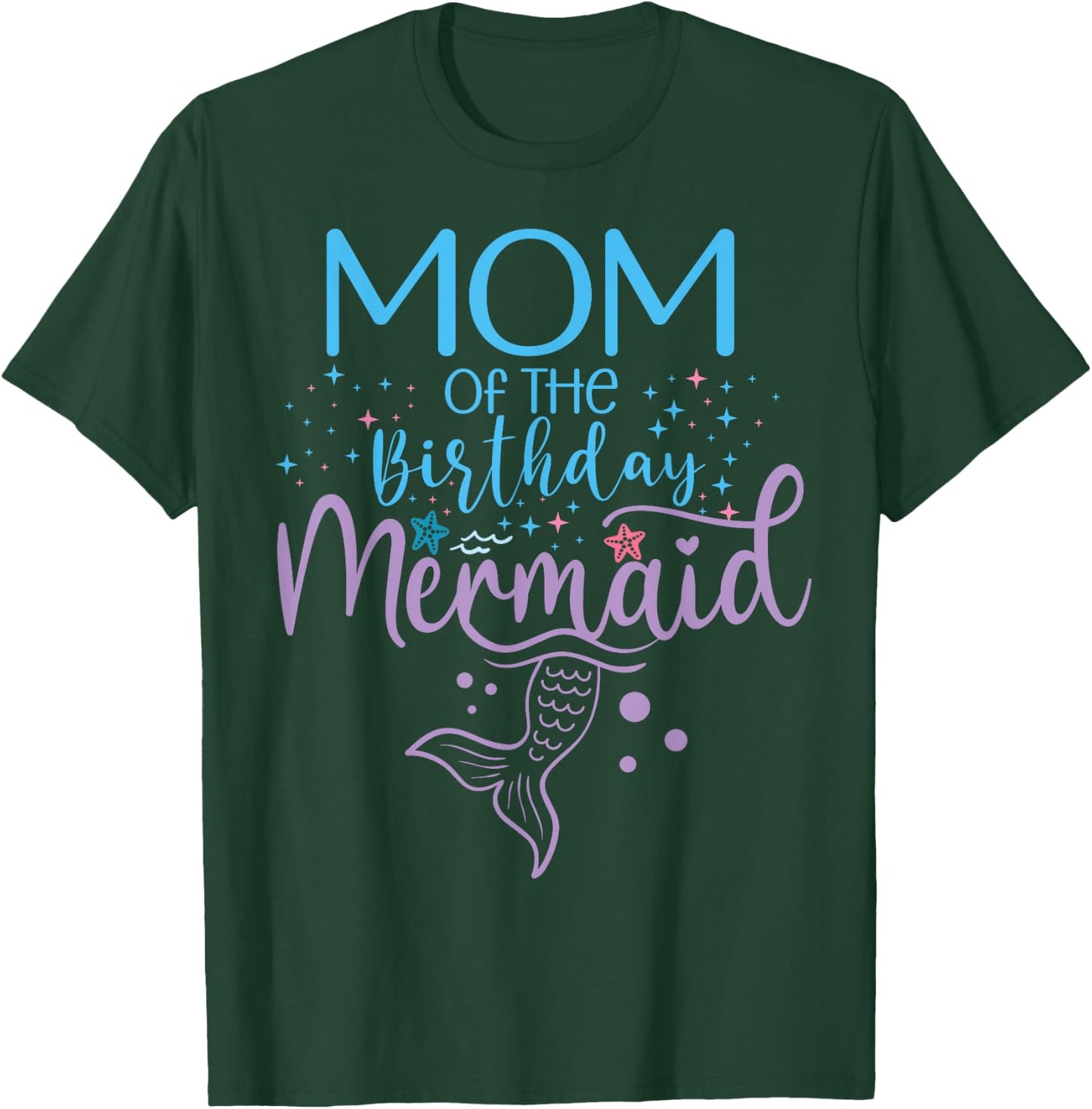 Mom Of The Birthday Mermaid Matching Family Party T-Shirt - T-Shirt | Forest