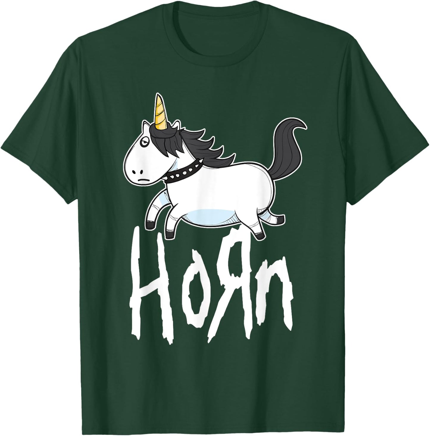 HORN Funny Emo Unicorn Heavy Rock Band Fan T-Shirt - T-Shirt | Forest