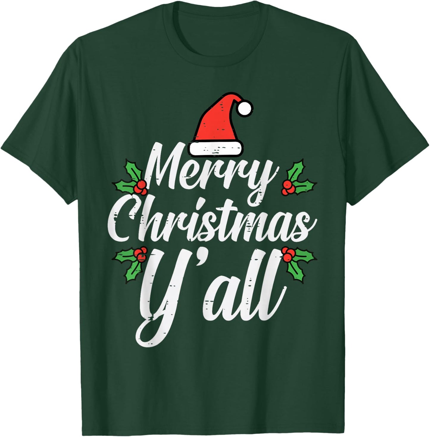 Merry Christmas Y'All Christmas Xmas Men Women Kids Boys T-Shirt - T-Shirt | Forest
