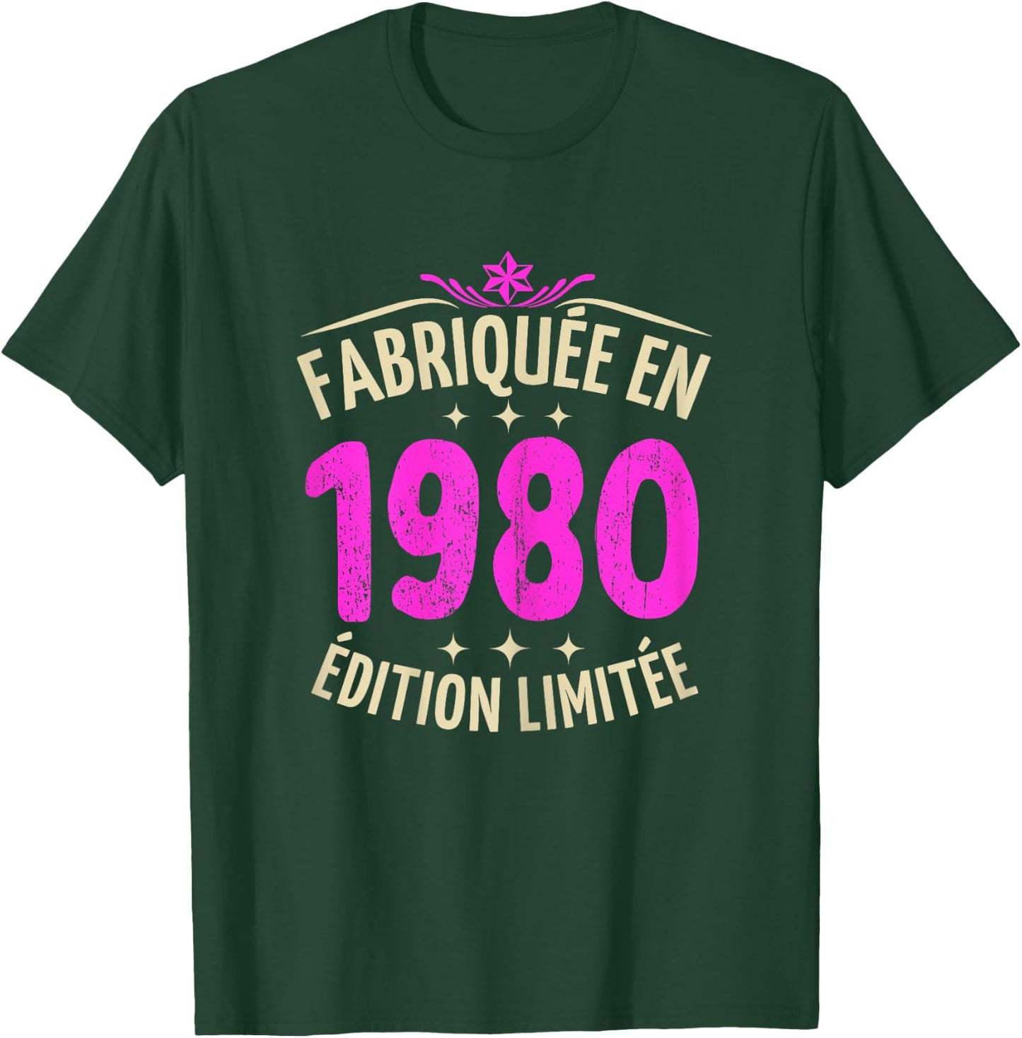 Woman 45 years anniversary 45 years woman 1980 gift woman 45 , Black, Female X-Small T-Shirt - T-Shirt | Forest