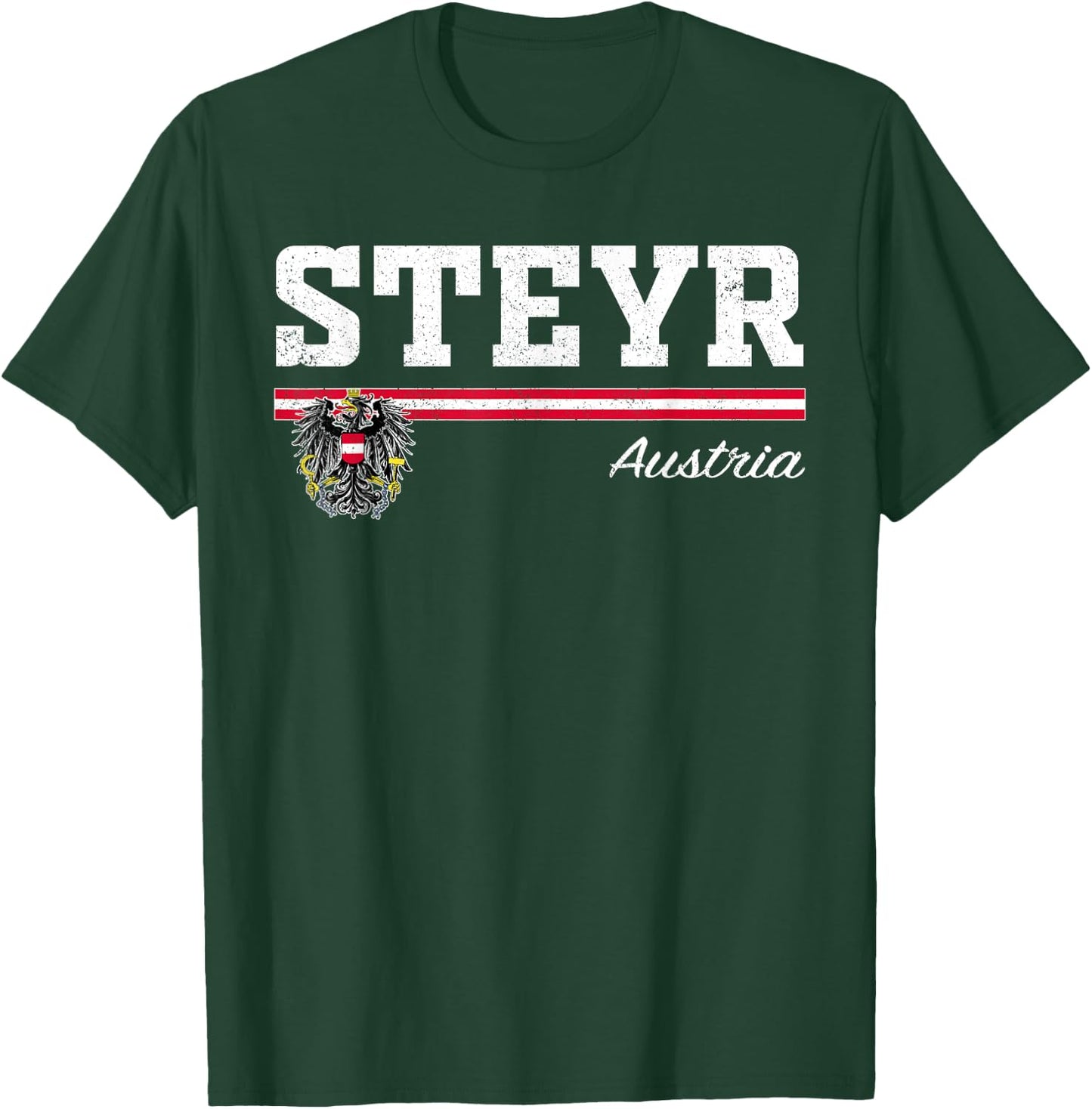 Steyr Austria / Austria , black T-Shirt - T-Shirt | Forest