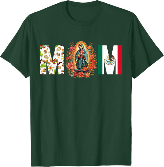 Our Lady of Guadalupe Catholic Virgin Mary Mexican Mom T-Shirt - T-Shirt | Forest