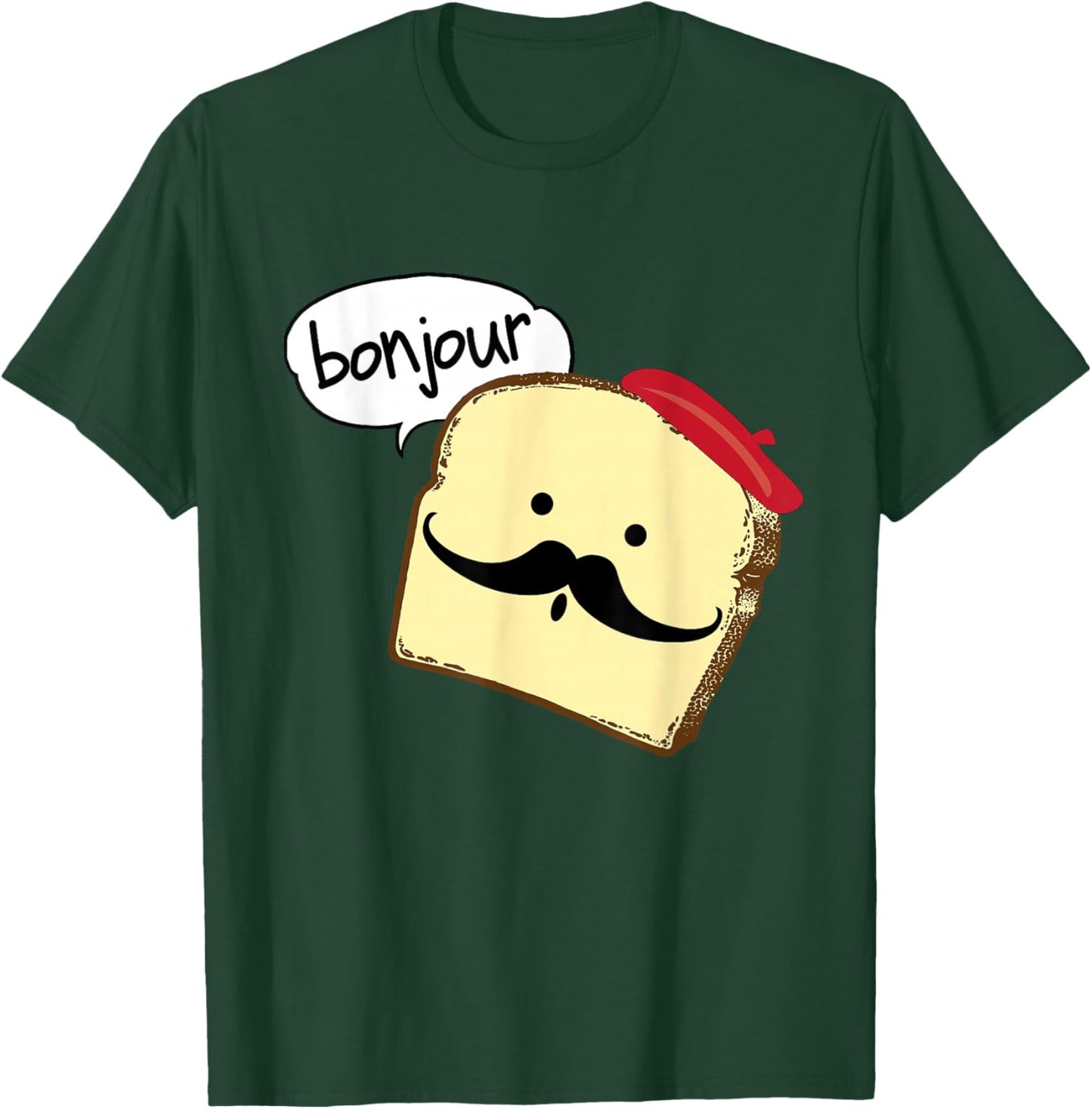 Bonjour Cute French Toast Funny Love France Foodie Humor T-Shirt - T-Shirt | Forest