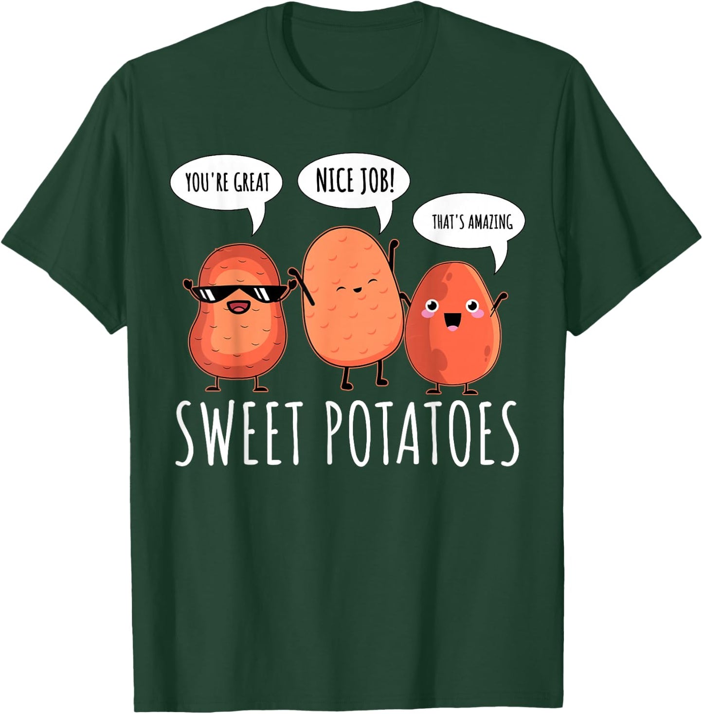 Sweet Potato Motivation Root Vegetable Camote Vegetarian T-Shirt - T-Shirt | Forest