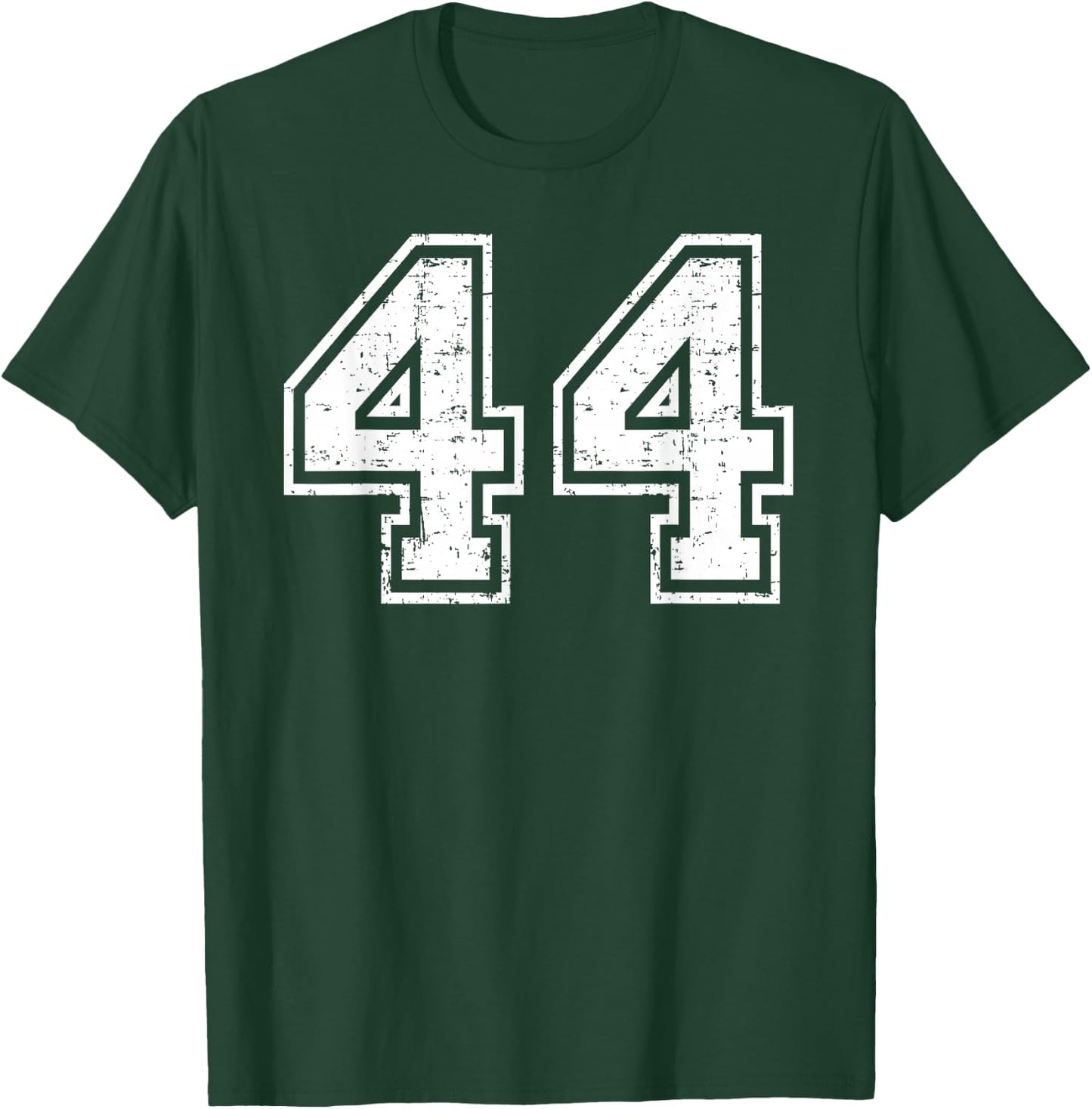 44 Number Forty-Four Team Sports Grunge Varsity Matching T-Shirt - T-Shirt | Forest