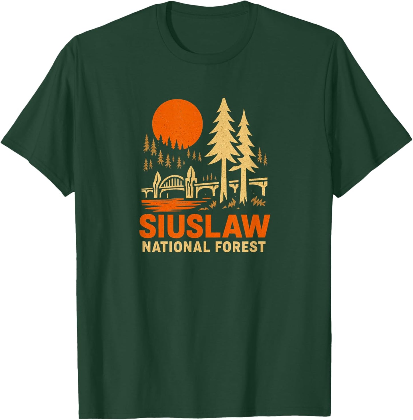 Siuslaw National Forest Vintage Style Design T-Shirt - T-Shirt | Forest