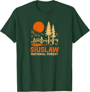 Siuslaw National Forest Vintage Style Design T-Shirt - T-Shirt | Forest