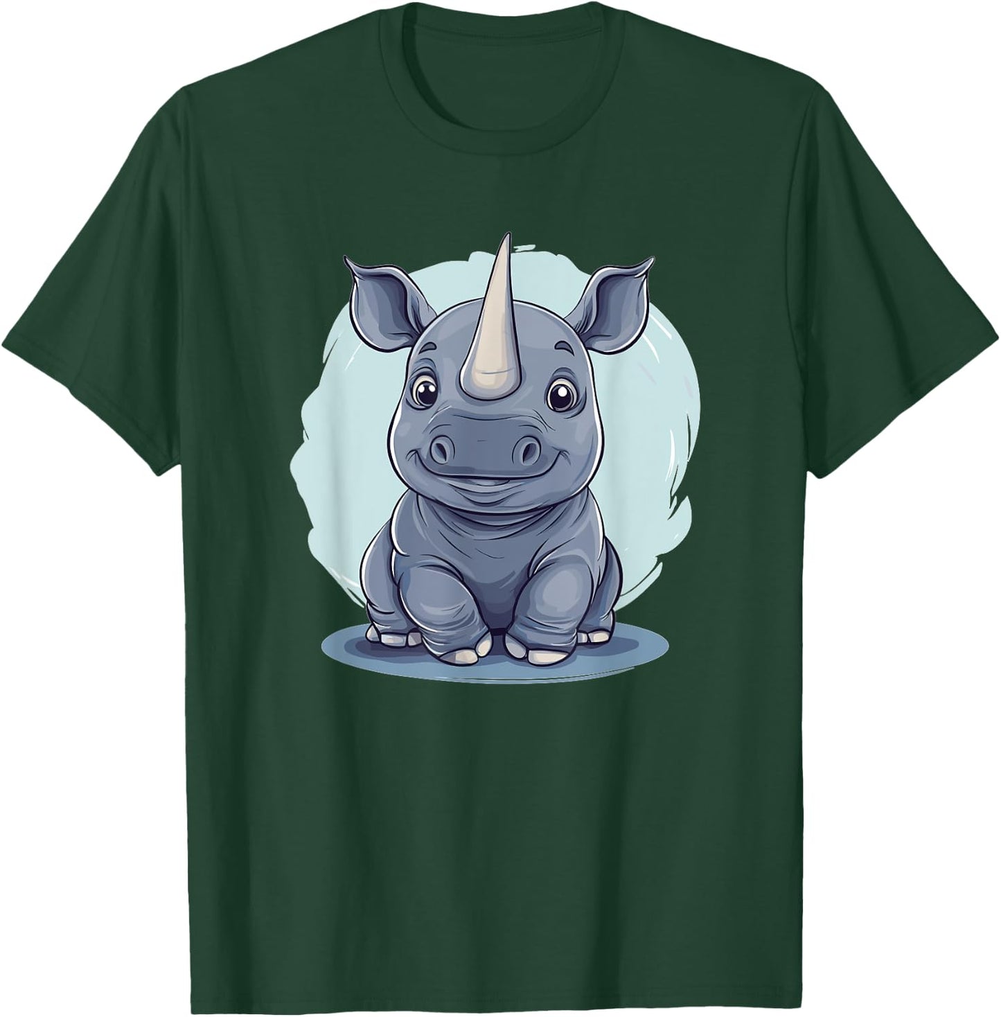Cute Baby Rhino Illustration T-Shirt - T-Shirt | Forest