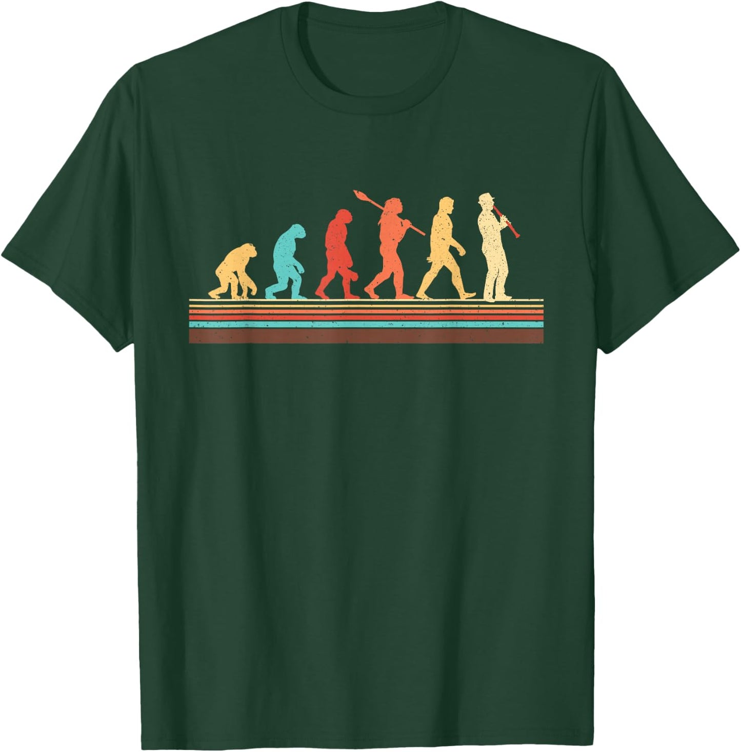 Evolution Of Clarinet Player - Marching Band Player T-Shirt - T-Shirt | Forest