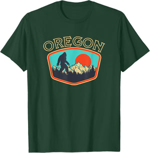 Oregon Bigfoot Vintage Outdoor Badge Retro Style Graphic T-Shirt - T-Shirt | Forest