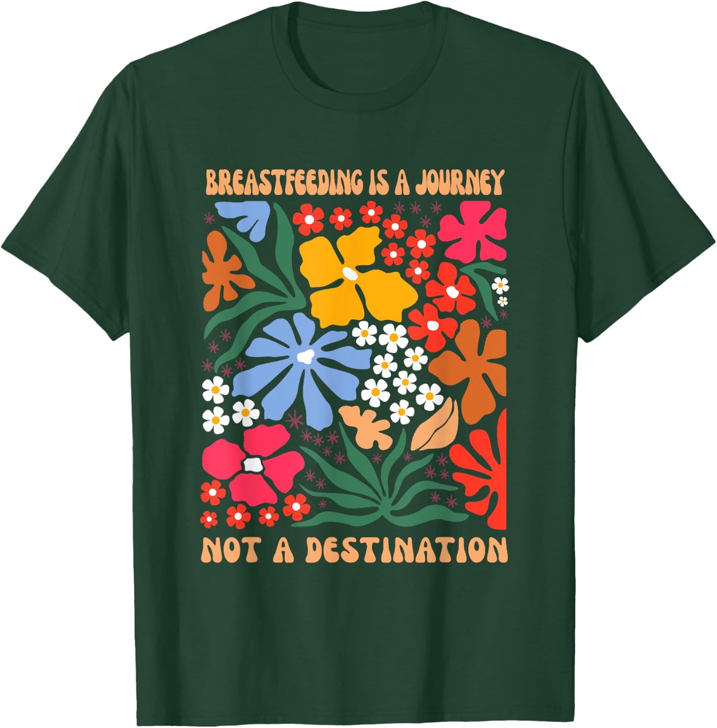 Lactivist IBCLC Breastfeeding Consultant Women's Floral Boho Black , Small, Short Sleeve T-Shirt - T-Shirt | Forest