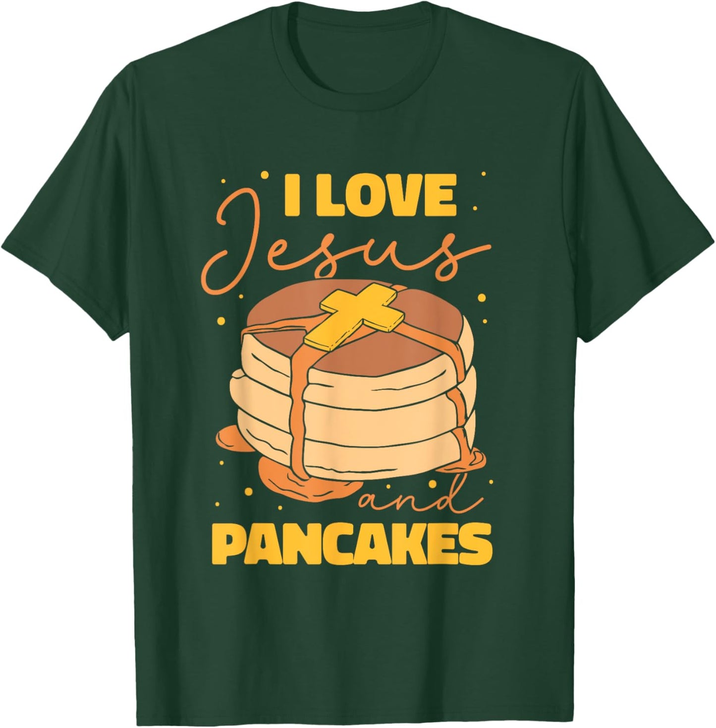Christian Christ - I Love Jesus and pancakes T-Shirt - T-Shirt | Forest