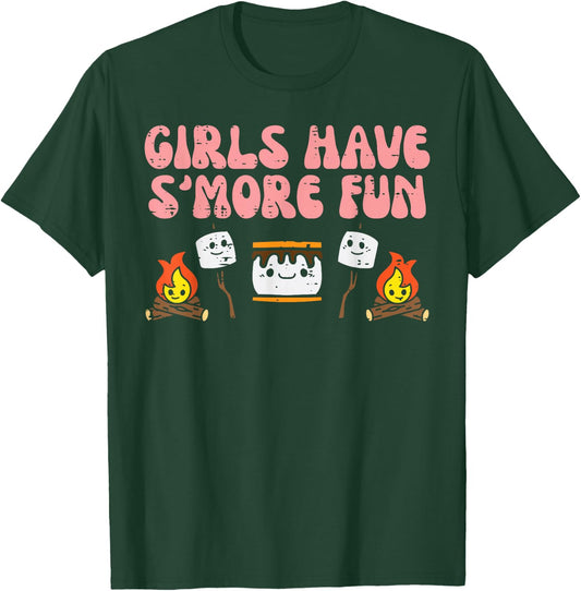 Girls Have Smore Fun Camping Friends Camp Women Girl Kids T-Shirt - T-Shirt | Forest