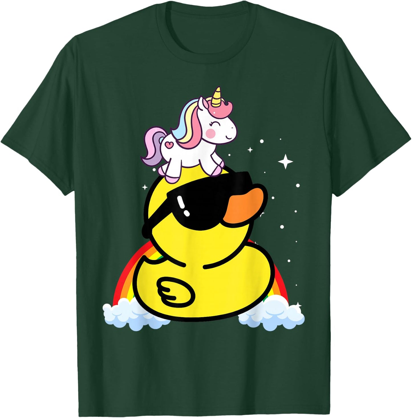 Unicorn Riding Duck T-Shirt - T-Shirt | Forest