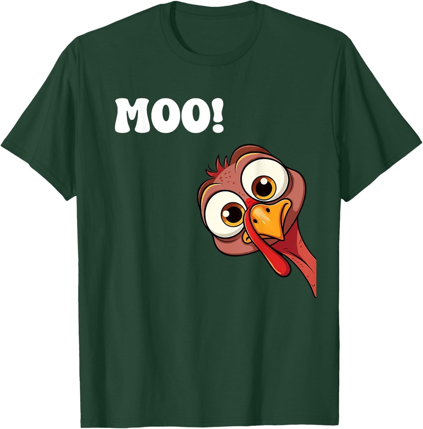 Turkey Cow Moo Funny Fall autumn Thanksgiving Saying T-Shirt - T-Shirt | Forest