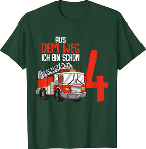 4. Geburtstag Feuerwehr 4 Jahre Kinder Junge T-Shirt - T-Shirt | Forest