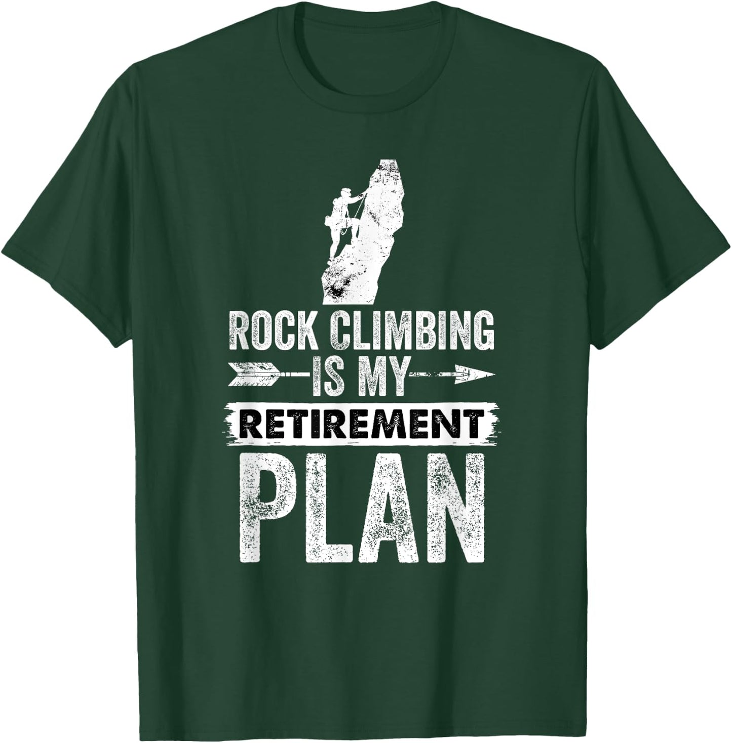 Funny Rock Climbing is My Retirement Plan Retro Vintage T-Shirt - T-Shirt | Forest
