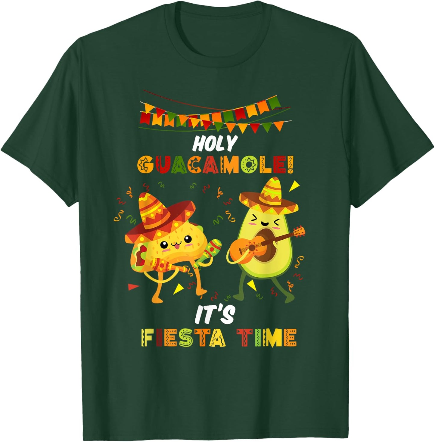Funny Mexican Evening Mexico Saying Holy Guacamole , black, s T-Shirt - T-Shirt | Forest
