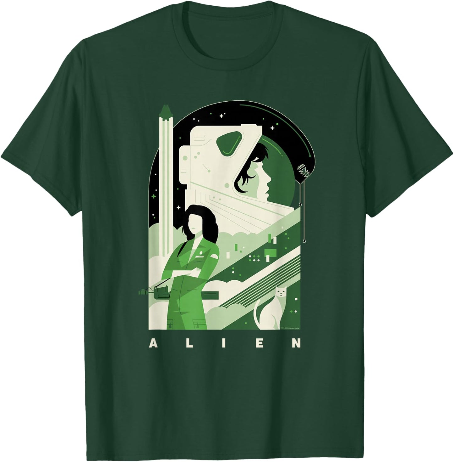 Alien 45th Anniversary Ellen Ripley Stylized Tribute Art T-Shirt - T-Shirt | Forest