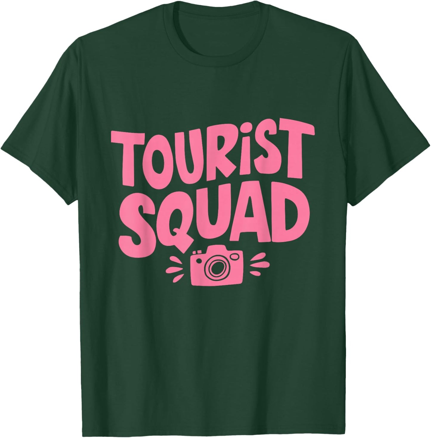 Tourist Squad Camera Girl Souvenir Vacation Travel T-Shirt - T-Shirt | Forest