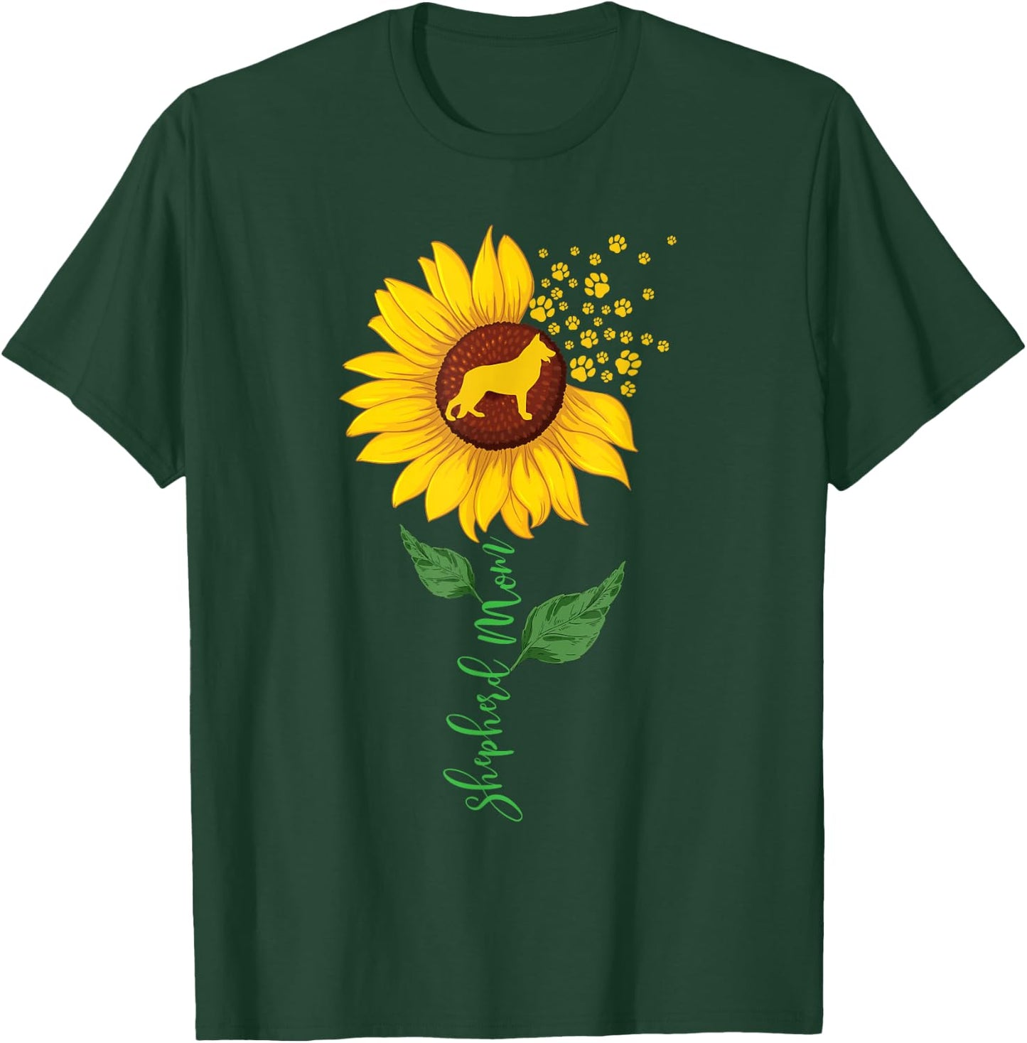 Shepherd Mom - Sunflower Dog Lover Canine Pet Breeder T-Shirt - T-Shirt | Forest