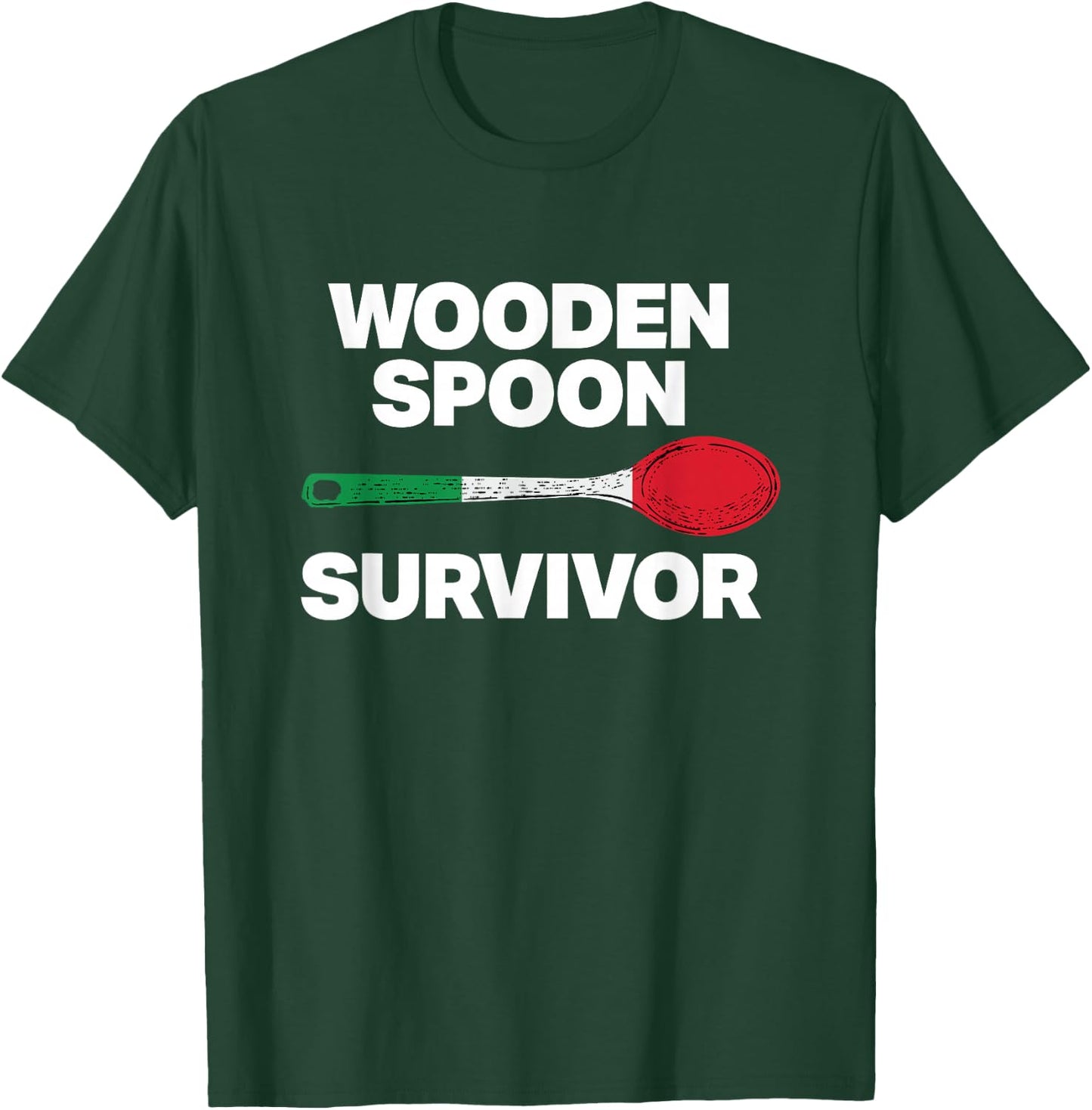 Italian Family - Funny Wooden Spoon Survivor T-Shirt - T-Shirt | Forest