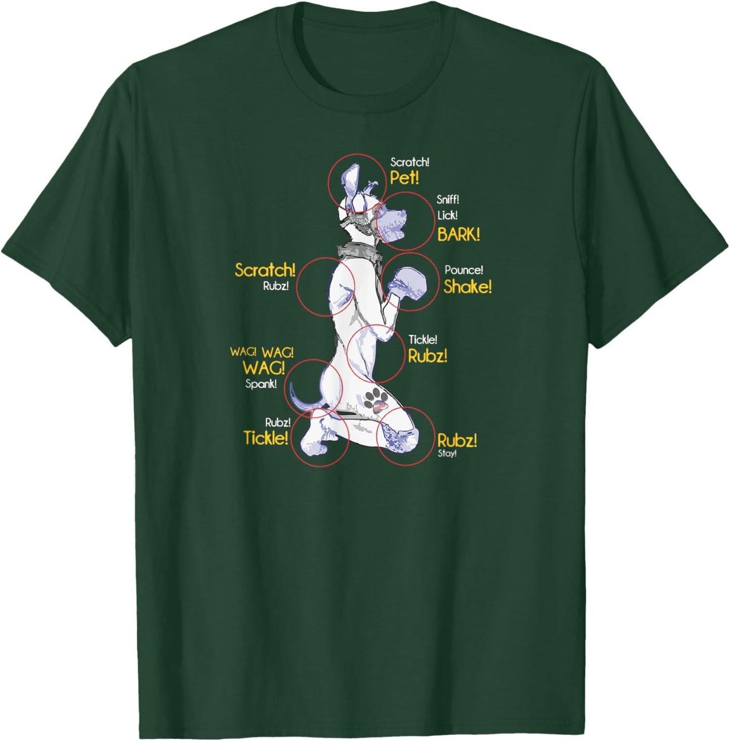 Human Puppy Play - Puppy Diagram Puppy Pride T-Shirt - T-Shirt | Forest