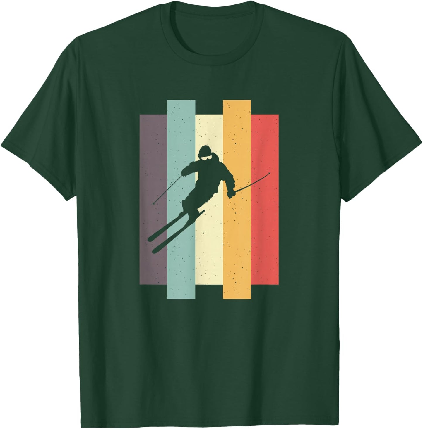 Skier Skiing Après Ski Retro , black T-Shirt - T-Shirt | Forest