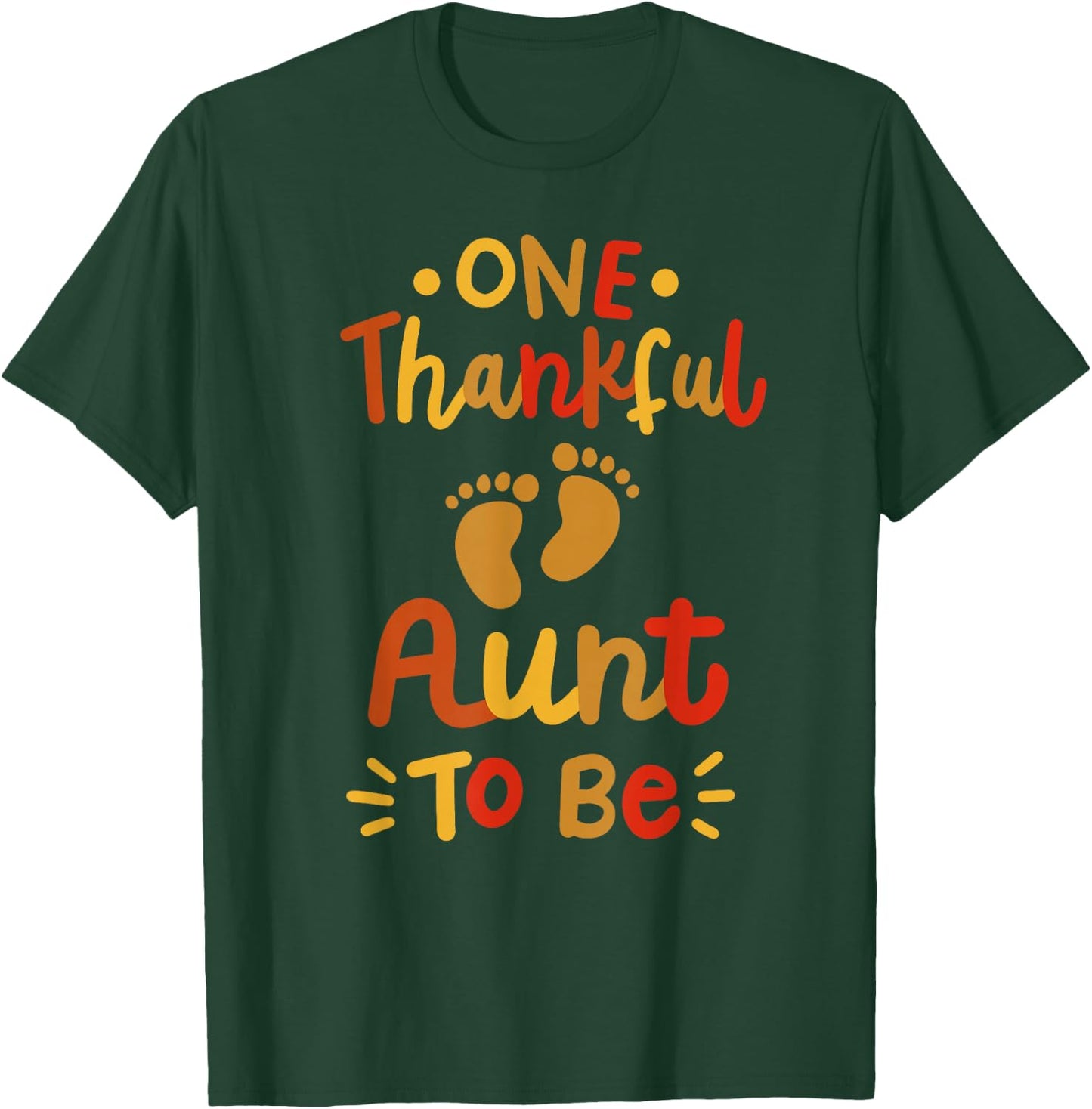 Thanksgiving Family Pregnancy Announcement Thankful Aunt T-Shirt - T-Shirt | Forest