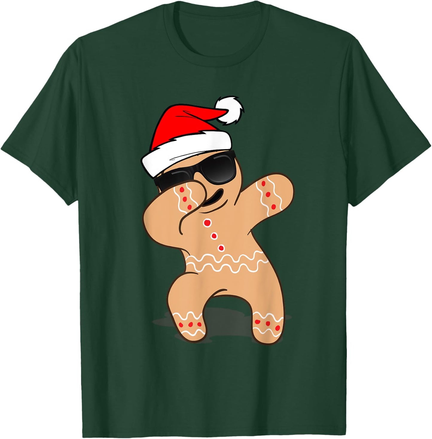 Dabbing Gingerbread Man Shirt - 2017 Funny Hip Hop Xmas T-Shirt - T-Shirt | Forest