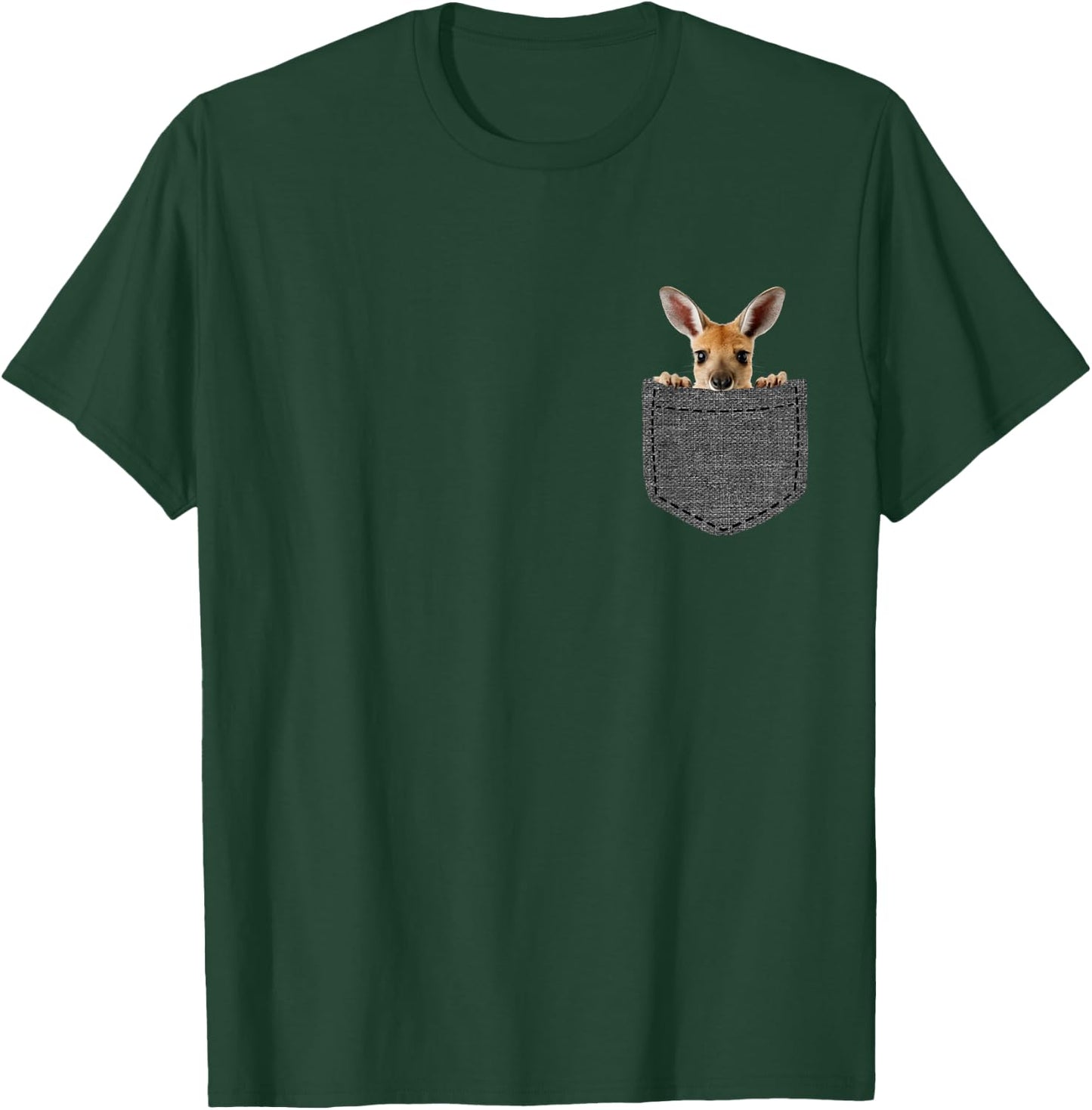 Känguru in Brusttasche T-Shirt - T-Shirt | Forest
