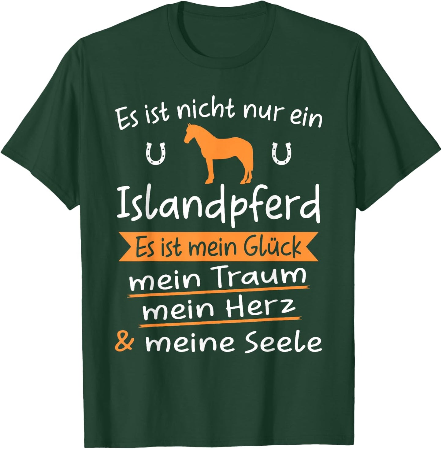 Iceland Horse with Iceland Pony Design, black T-Shirt - T-Shirt | Forest