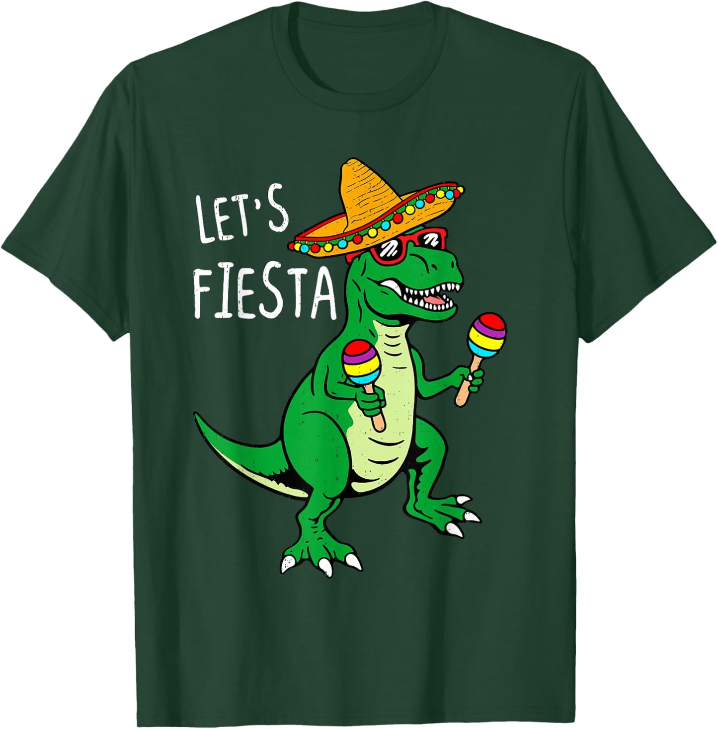 Lets Fiesta Dinosaur Cinco De Mayo Mexican Boys Kids Toddler T-Shirt - T-Shirt | Forest