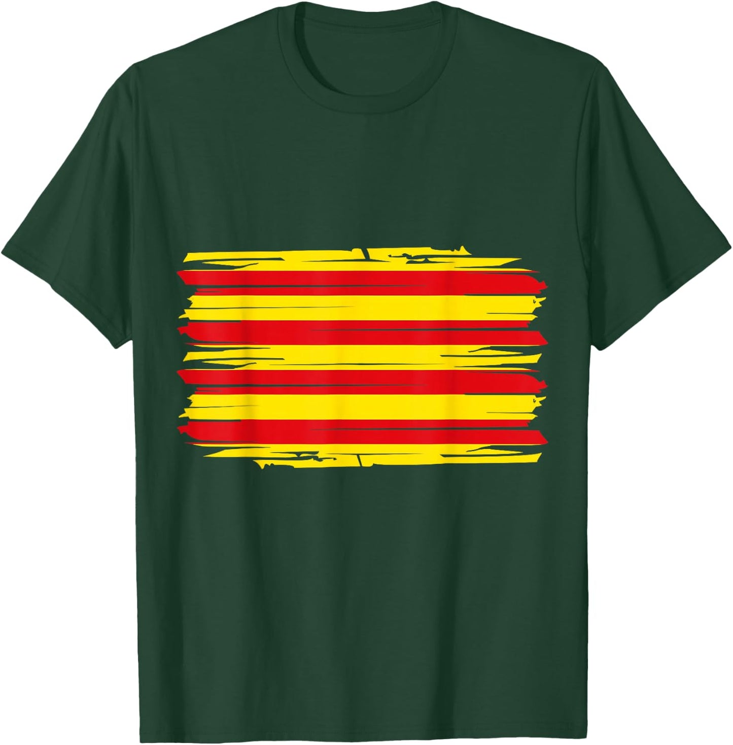 Catalan Flag , Black, S T-Shirt - T-Shirt | Forest