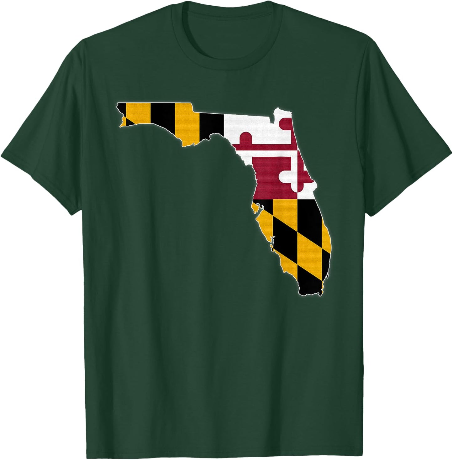 FLORIDA STATE MAP MARYLAND MD Flag Roots Men Women Gift T-Shirt - T-Shirt | Forest