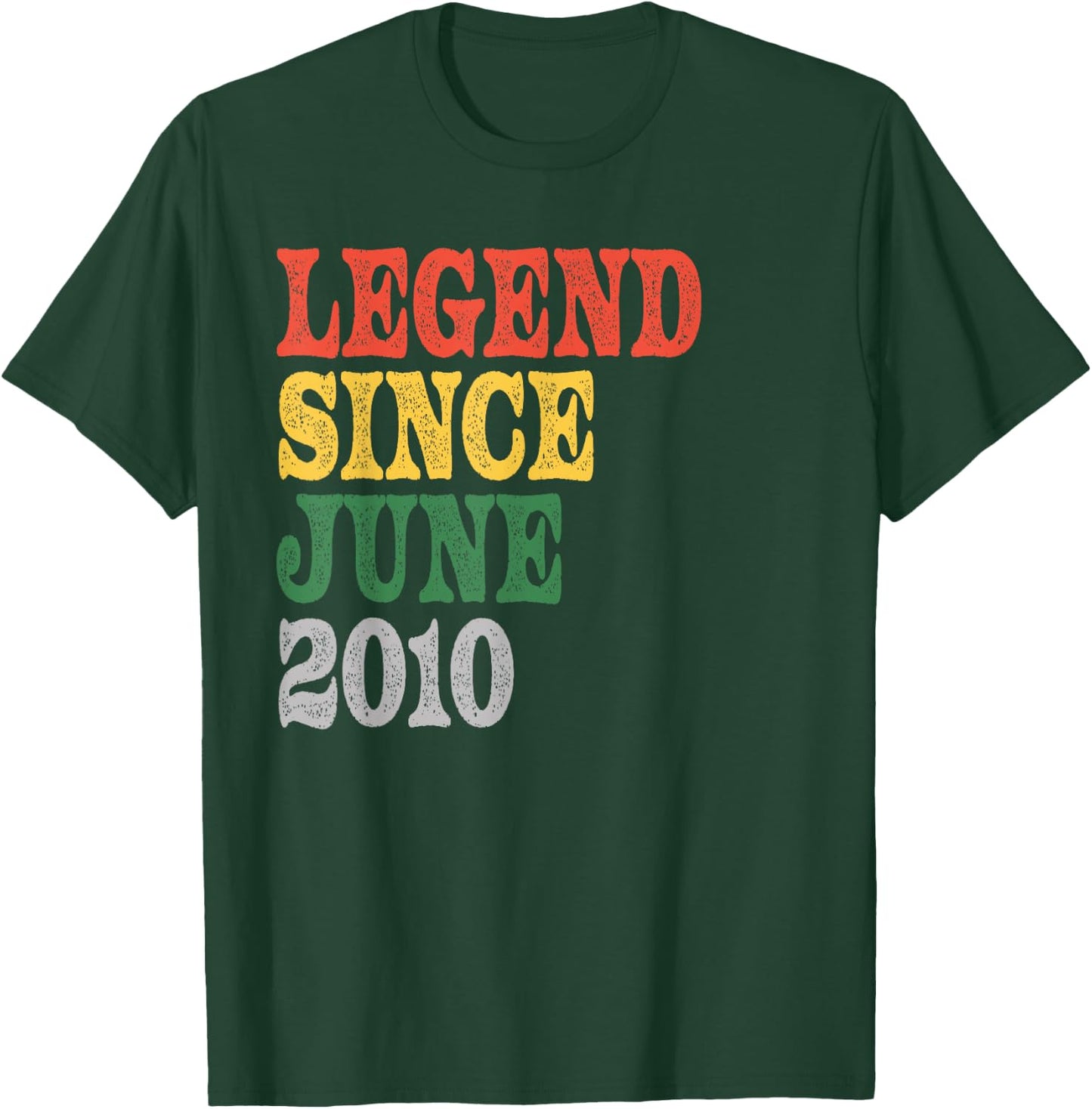 Legend Since June 2010 Birthday T-Shirt - T-Shirt | Forest