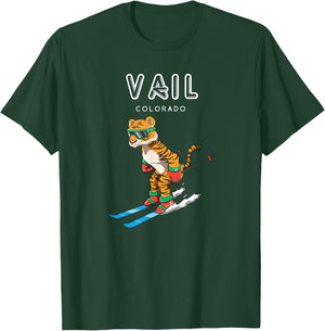Vail Colorado - Funny Ski Tiger T-Shirt - T-Shirt | Forest