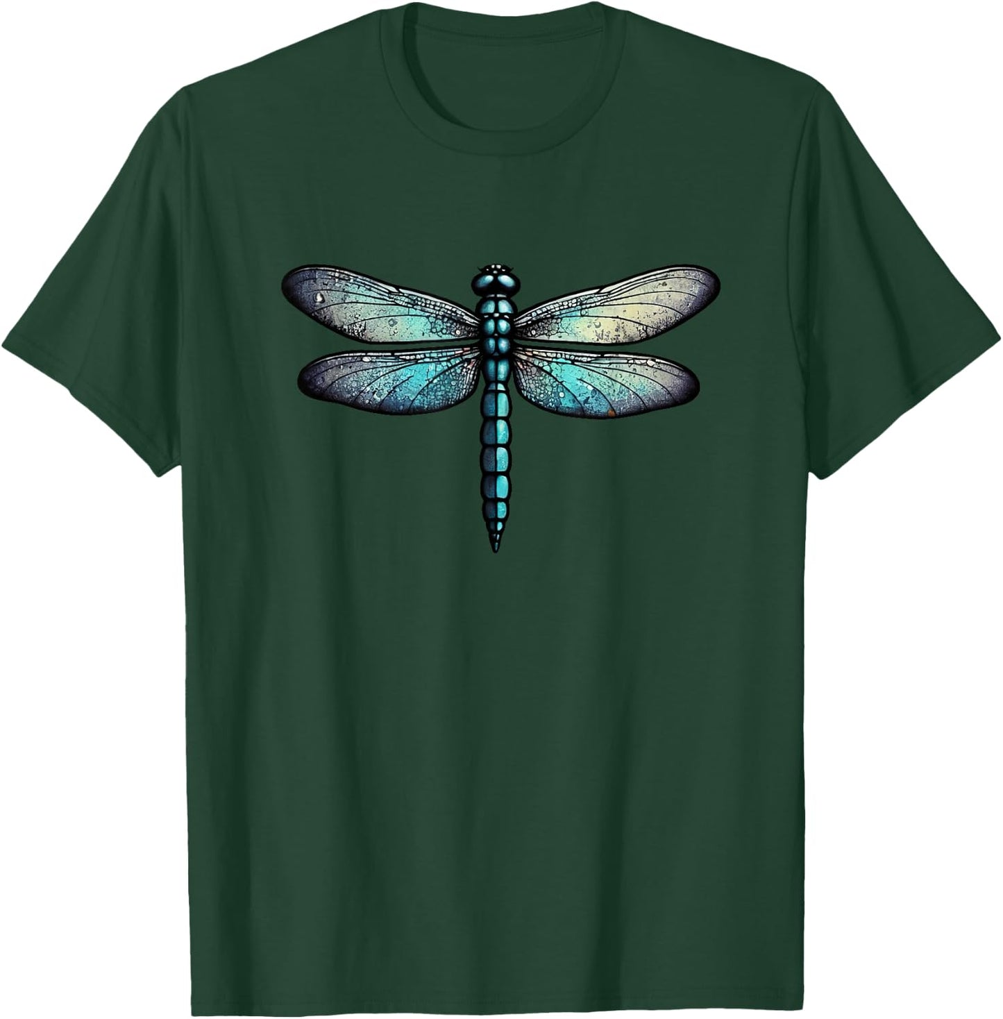 Dragonfly simple bug aqua and blue hues illustration T-Shirt - T-Shirt | Forest