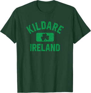 Kildare Ireland Gym Style Distressed Green Print T-Shirt - T-Shirt | Forest
